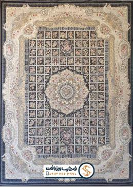 فرش 1200 شانه دستباف گونه گل برجسته طرح روژان